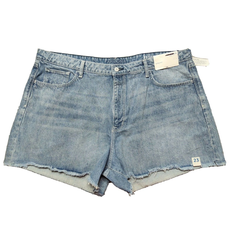Arizona Juniors Size 23 Hi-Rise Light Arbor Blue 4" Cutoff Jean Shorts NEW READ